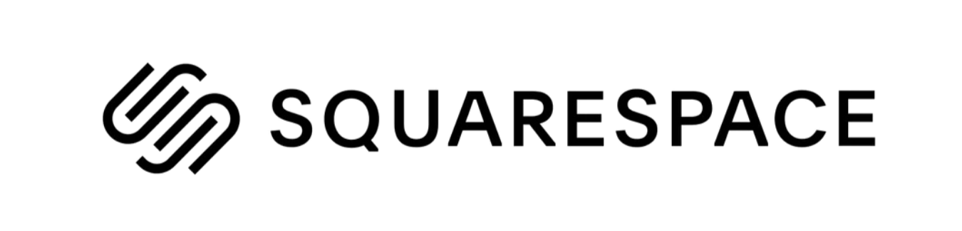 Black logo with the word "squarespace".