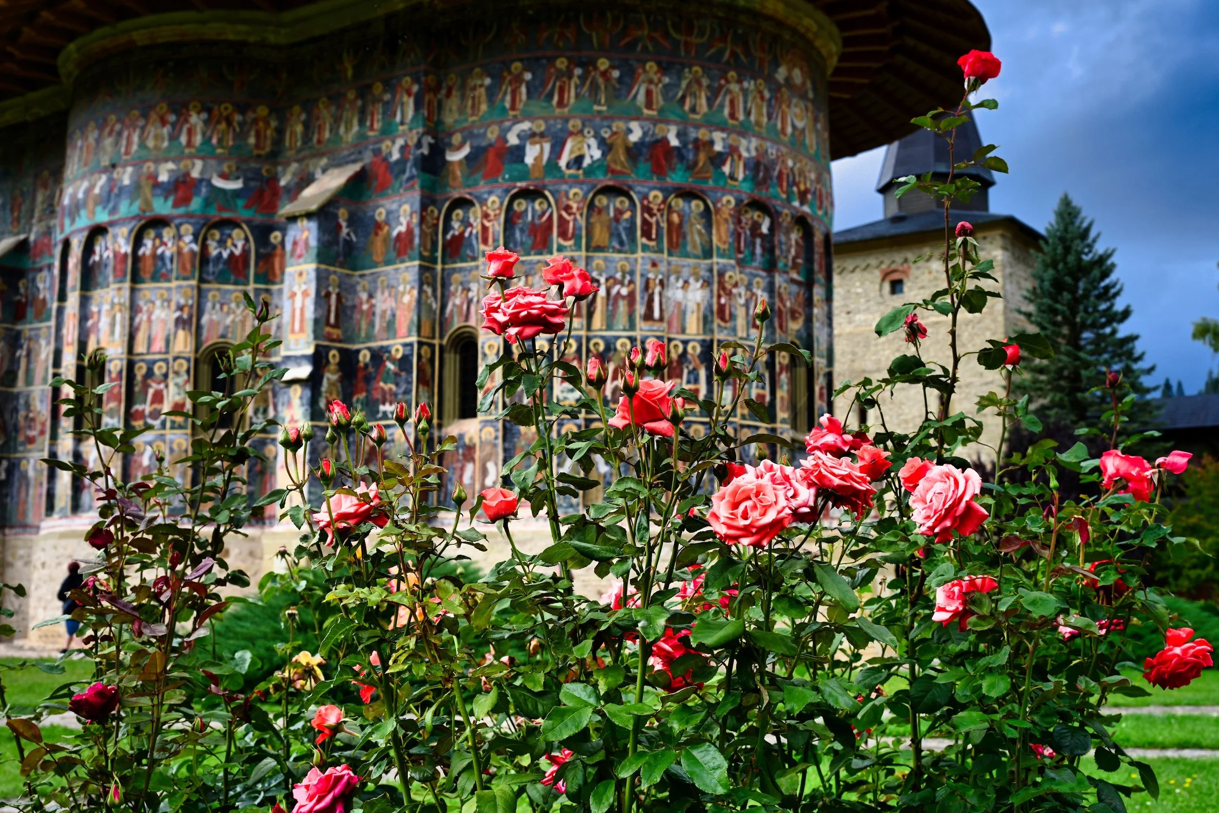 Voronet cathedral in Bucovina, Romania