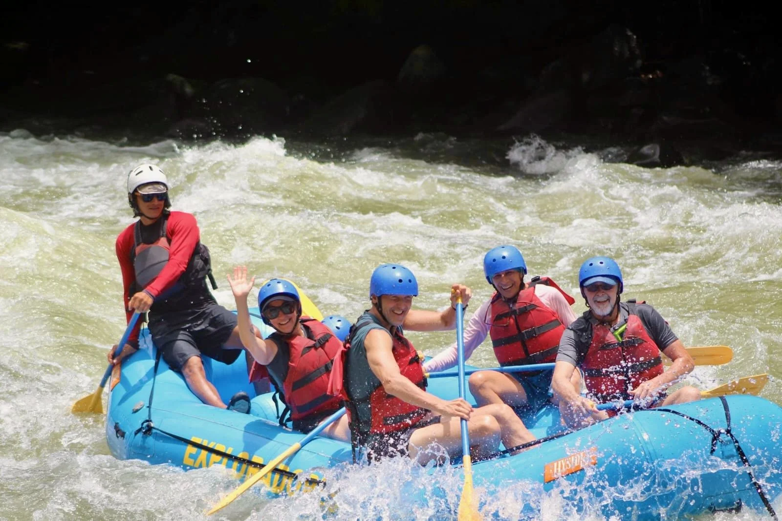 Group of people rafting the Pacuare River in Costa Rica