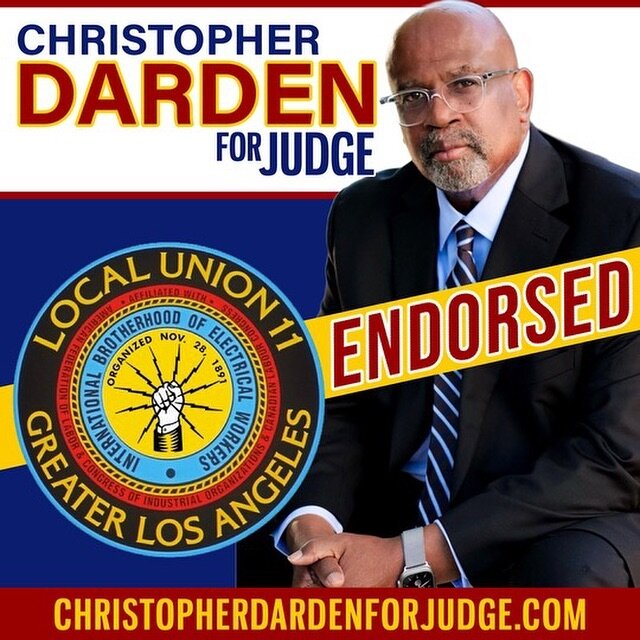 So appreciate the support of IBEW!  Proud to be THE union candidate in Seat 130!

#christopherdardenforjudge #unionendorsed #ibew #experiencematters #votetoday