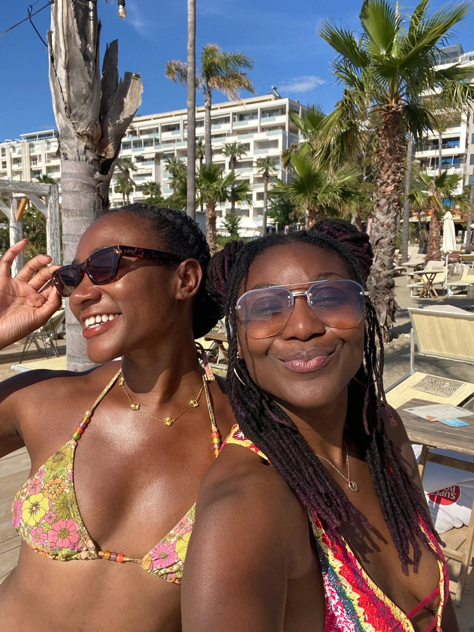 Black women in Vlorë at beach club in Albania