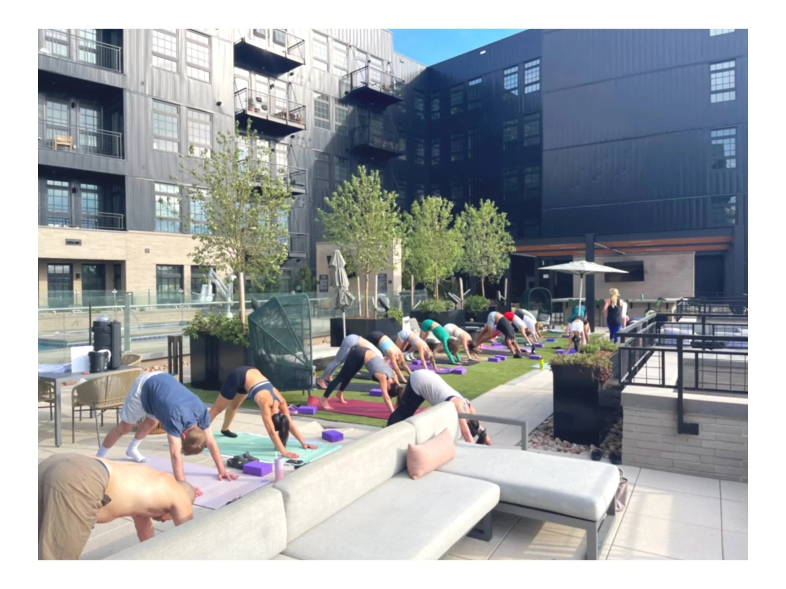 Corporate yoga classes
Corporate wellness programs
Team building wellness activities
Conference wellness breakout sessions
Trade show wellness activities
Luxury apartment resident events
Apartment community yoga classes
Resident wellness programming