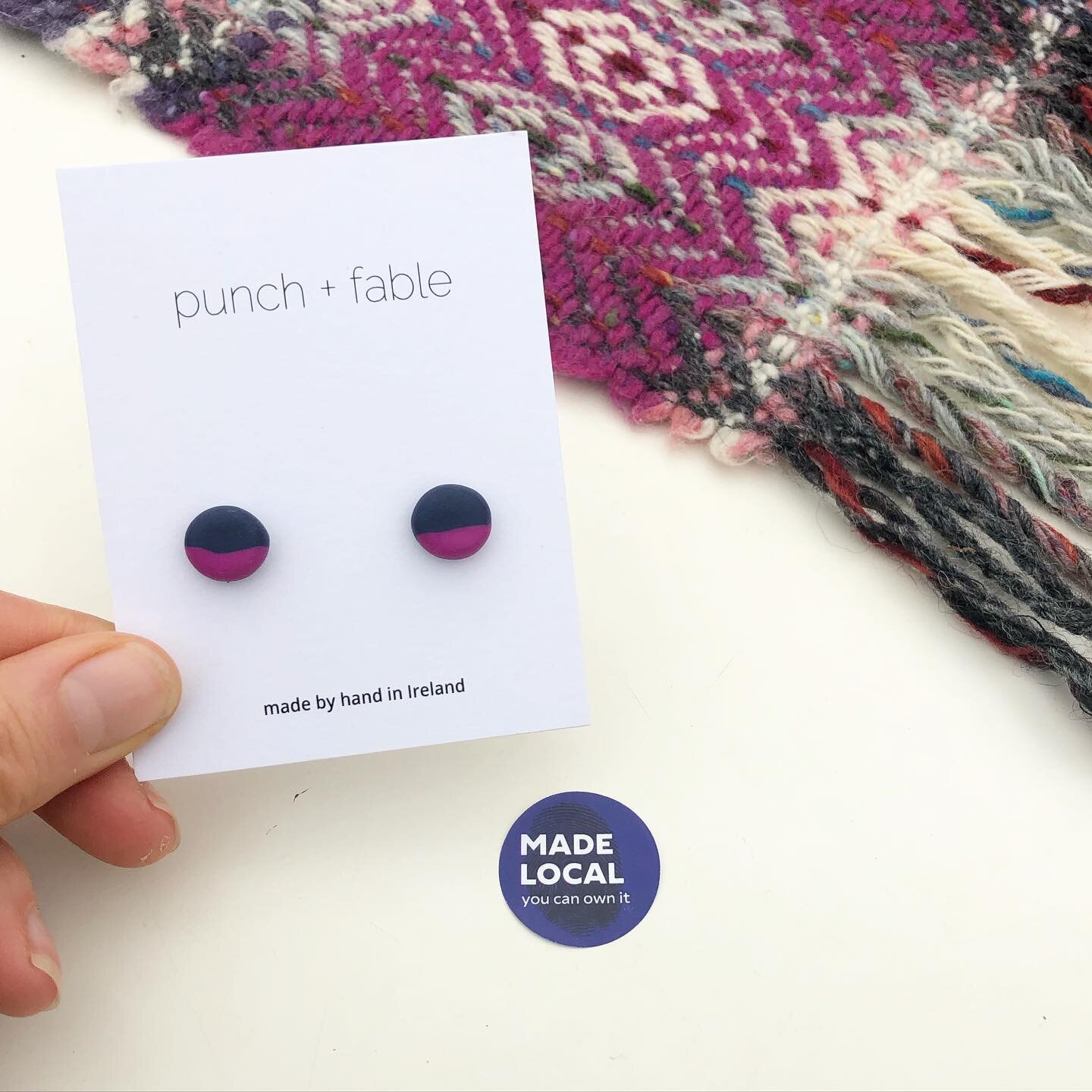 Introducing SNUG AS A BUG handmade mini stud earrings. Colours inspired by my favourite wool blanket by @molloyandsons 

You can find them on my NEW website..link in bio (the new home for Punch and Fable&rsquo;s shop among other creative pursuits :) 