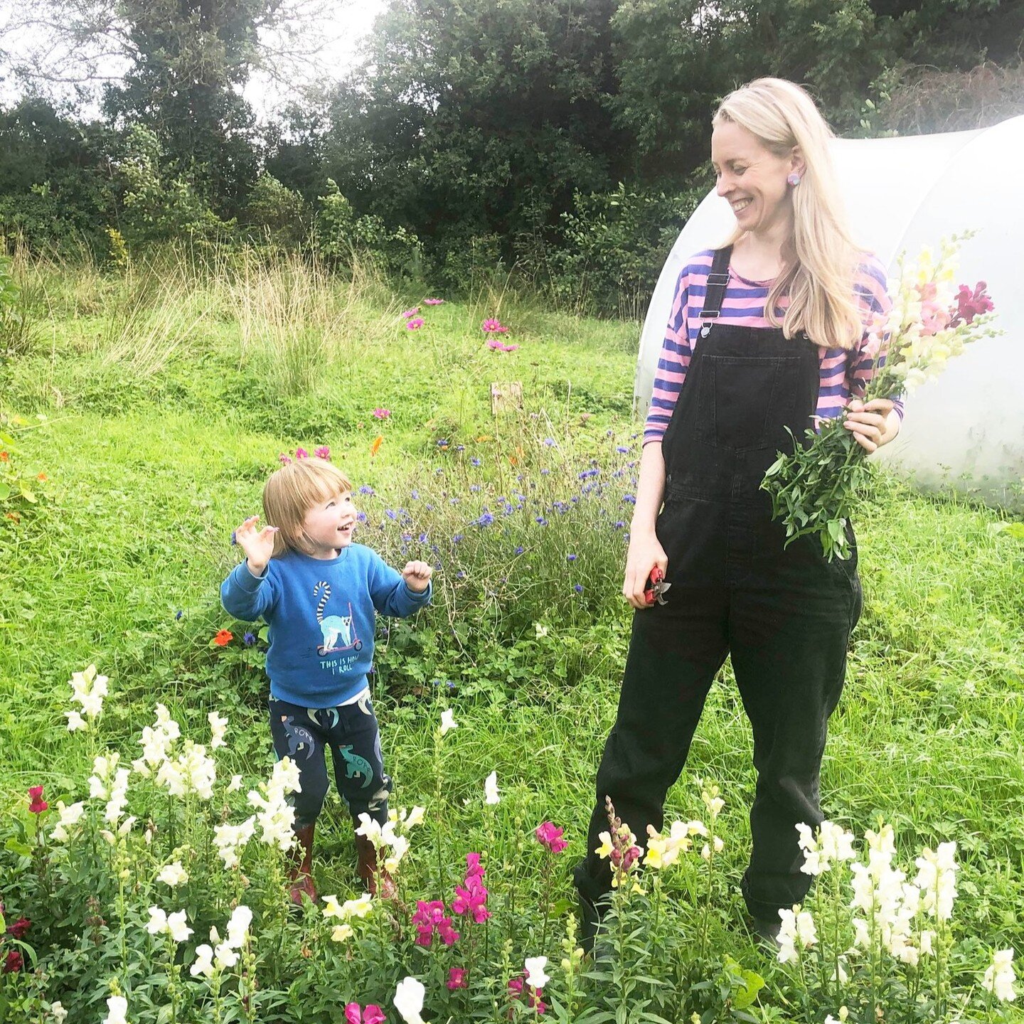 Me and Remy in our pretty wild garden, late summer. I&rsquo;ve been wanting to bridge a connection between products I make in my studio and what I grow in my garden. (The theme of my life this last year has been integration!). So my starting point is