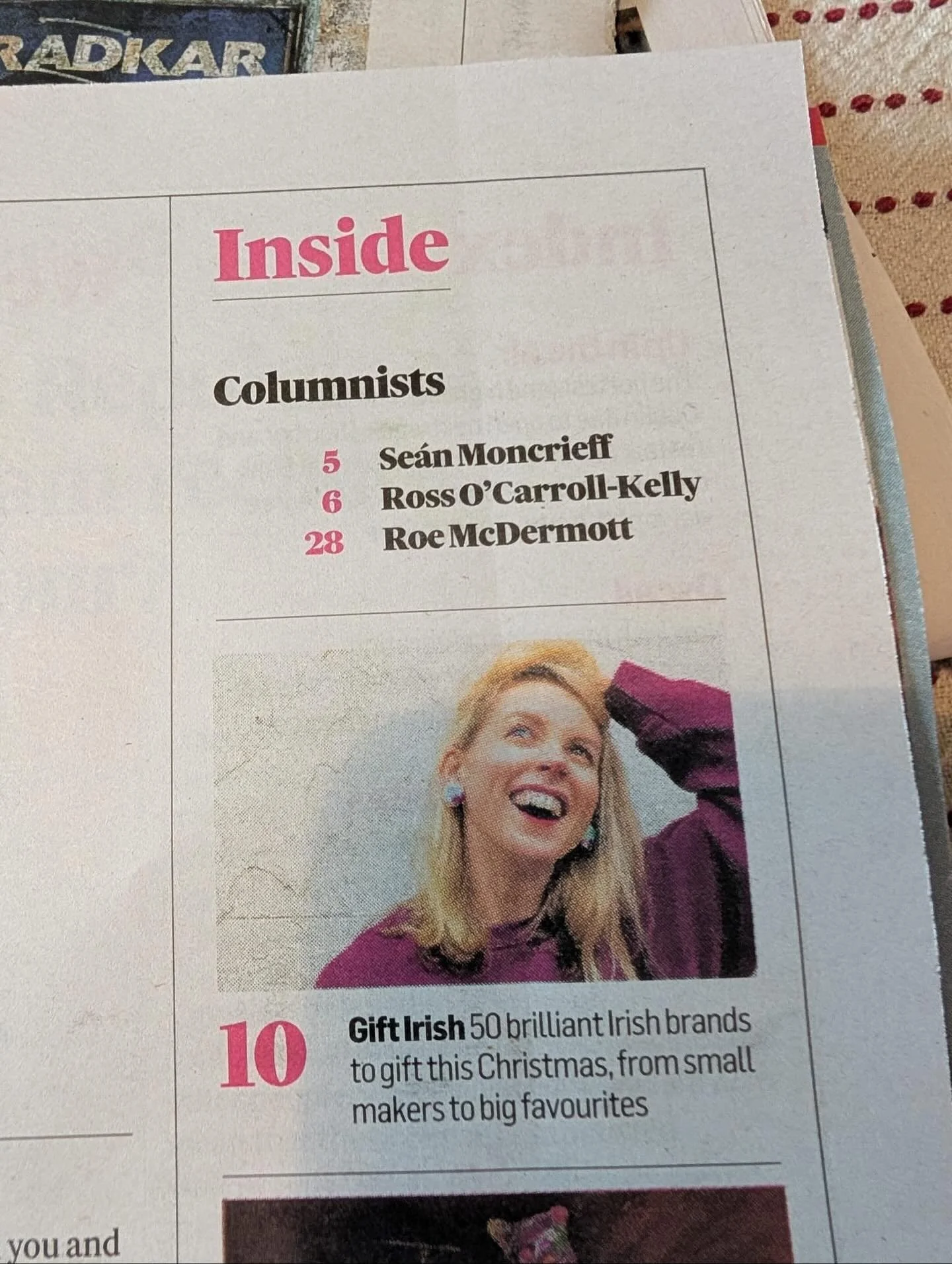 A lovely surprise to come out of a retreat on Sunday evening to see that my work has been featured in the @irishtimesmagazine Christmas Gift Guide. Thanks to Jessica Doyle for the write up and to @alisonderham for the photo all those years ago in Lah