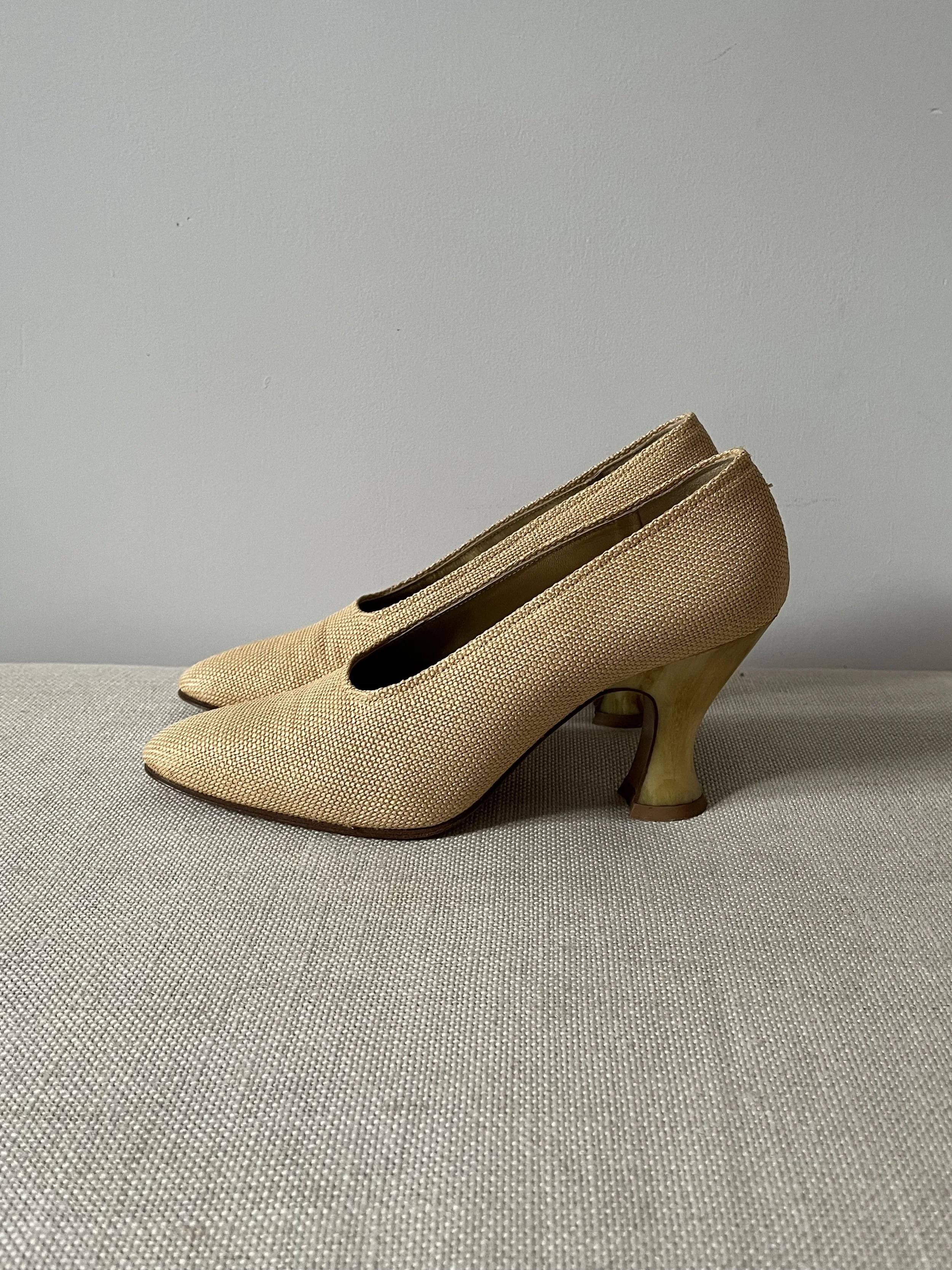 YVES SAINT LAURENT LUCIE RAFFIA PUMP