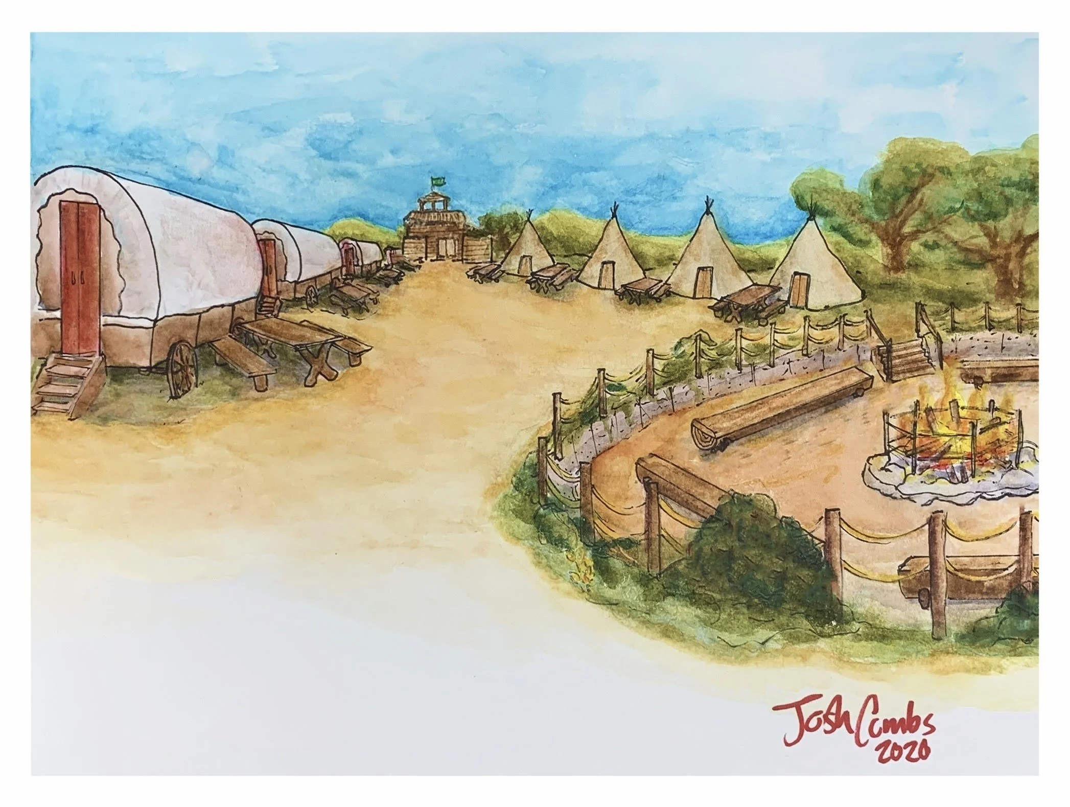 Unlike most theme parks, we want guests to be able to enjoy Jackalope Junction to its fullest, and give families the chance to sleep under the stars for their first time - so we plan to have several teepees and covered wagons, where guests can spend