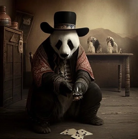 Professor Ping, performing a card trick.