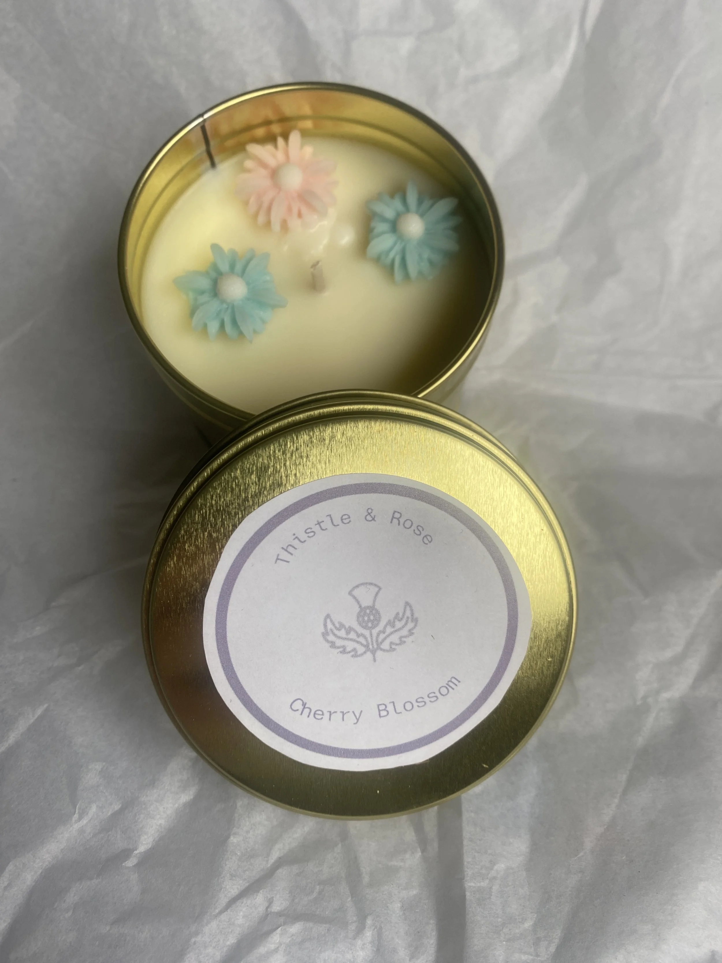 Cherry Blossom candle tin