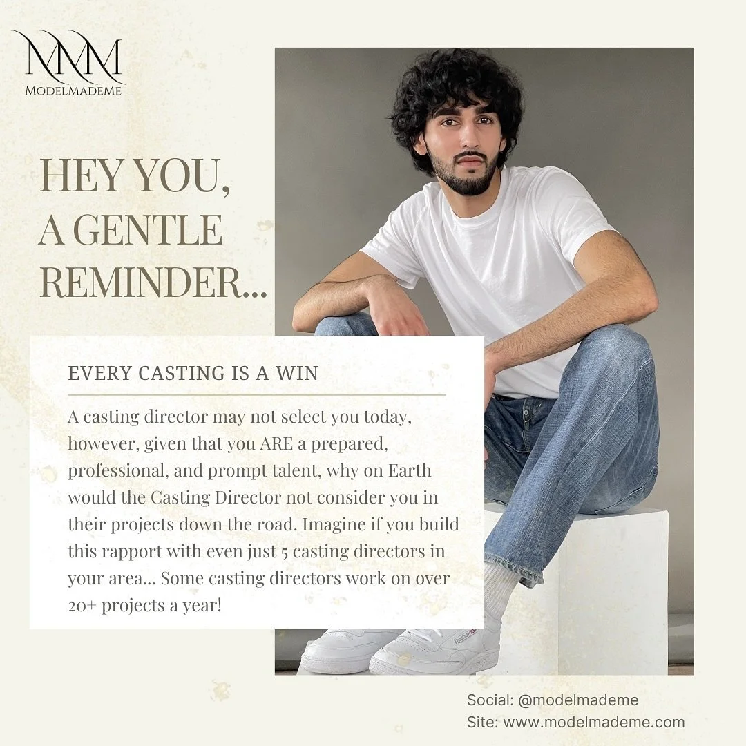 A gentle reminder&hellip; Every audition is a win.

Register for our August/September workshop!

#auditionskills #modelmademe #modelcoaching