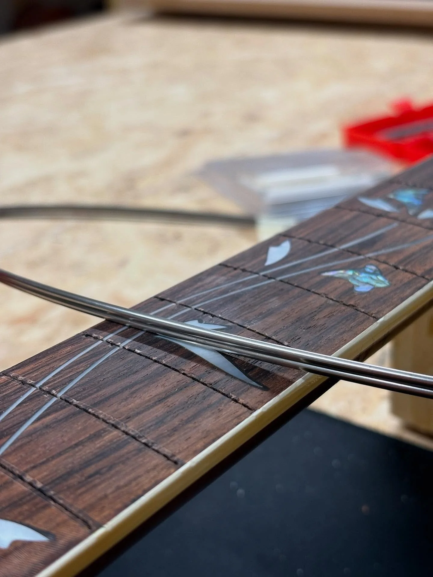 Back in the workshop after a month away. Time to do some fretwork