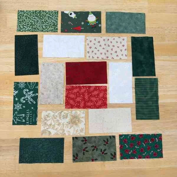 The layout of the block not sewn together