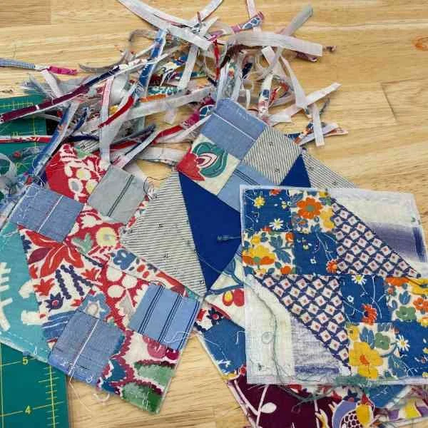 Pieces of Antique Northern Lights Scrap Quilt