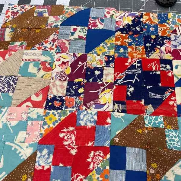 Panel created from scrap blocks