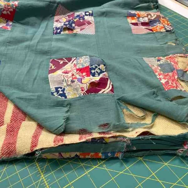 Deconstructing Antique Northern Lights Scrap Quilt