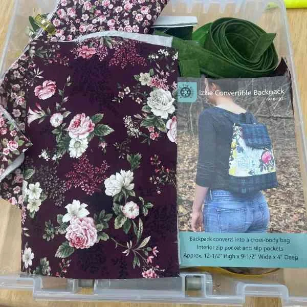 Izzie Convertible Backpack Pattern Supplies.