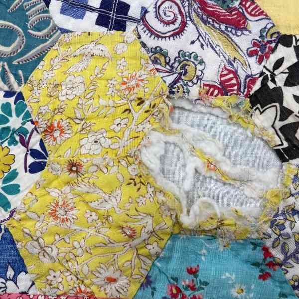 Hexagon Star Quilt Wear of Yellow Fabric.jpg