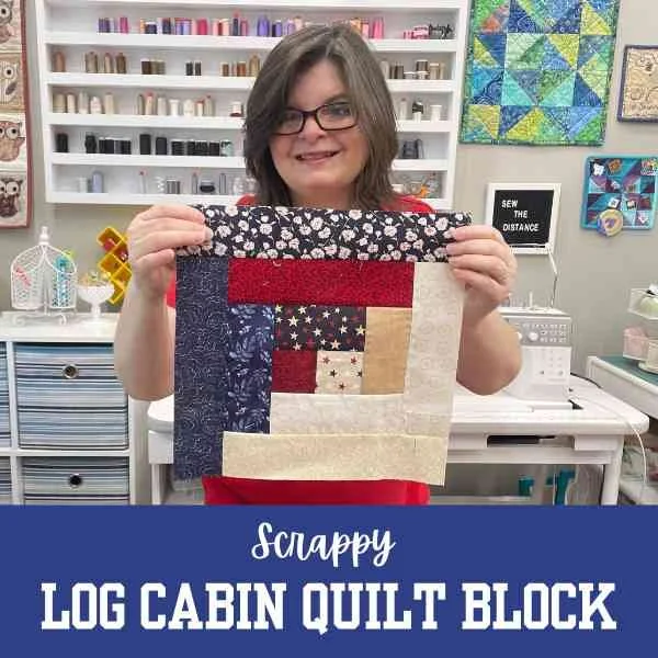 Scrappy Log Cabin Block