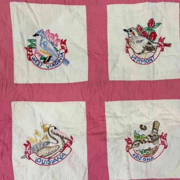 Antique States Quilt West Virginia Vermont Louisiana Arizona