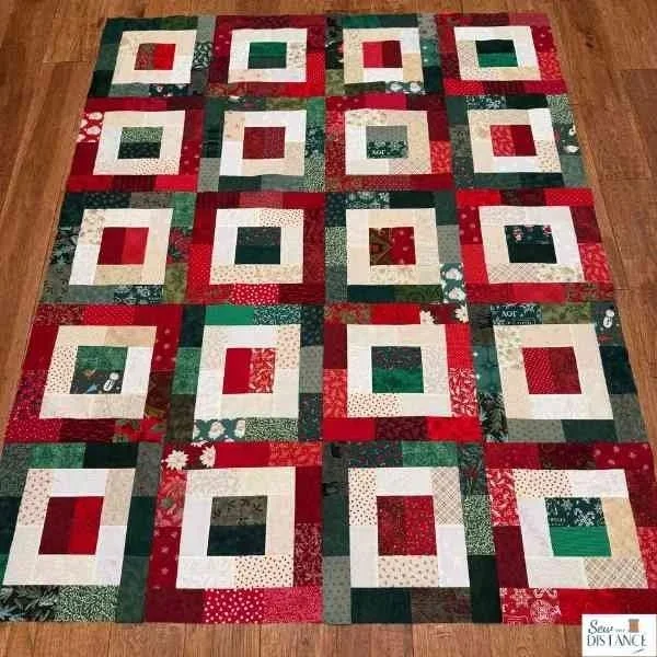 Holiday Crunch Time Red and Green quilt top