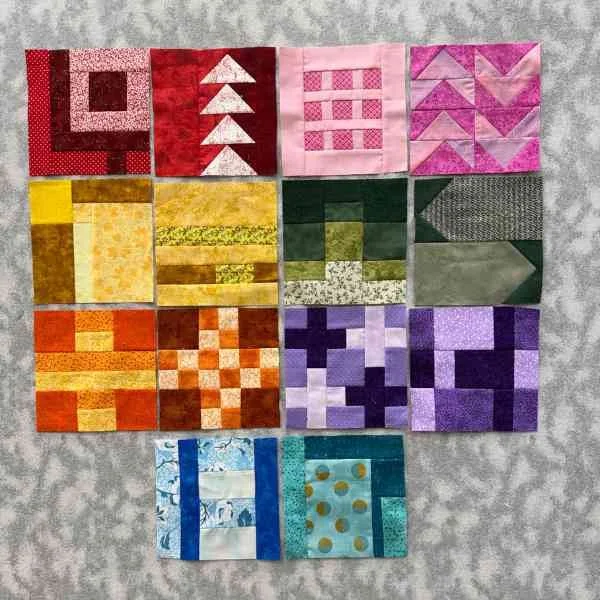 14 Modern Quilt Blocks made in August