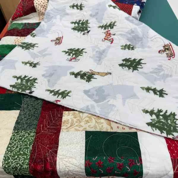 Backing of the Holiday Crunch Time quilt