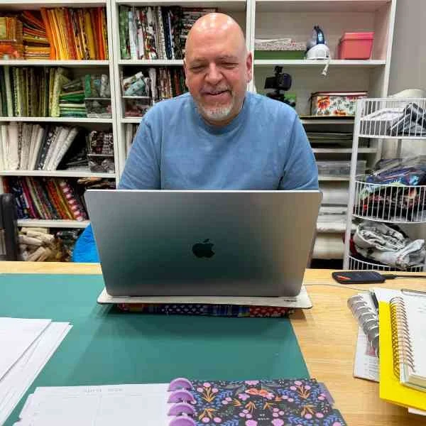 Brendan at his computer