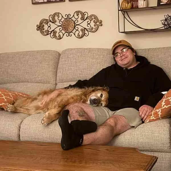 Mitch and Daisy on the couch