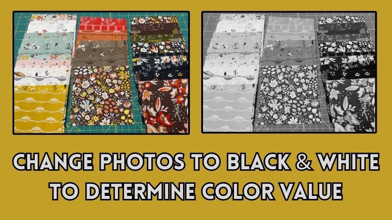 Color and Black and White comparison of the One Charm color way to show contrast of lights and darks