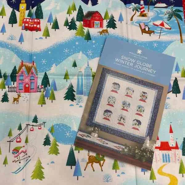 Snow Globe Winter Journey Pattern & Fabric Panel