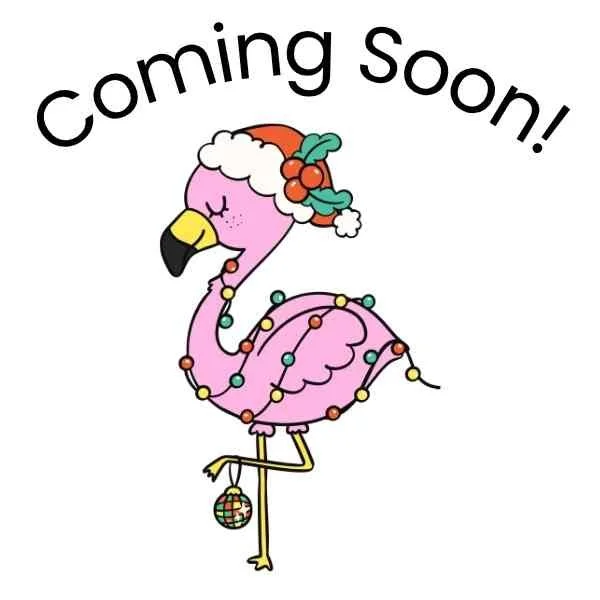 Pink Flamingo Santa with Coming Soon