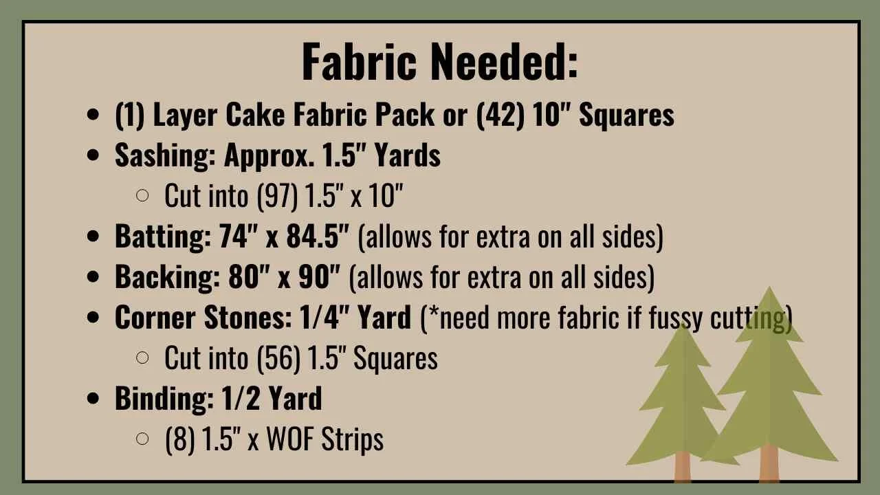 Graphic Supply List for e Camping Quilt tutorial