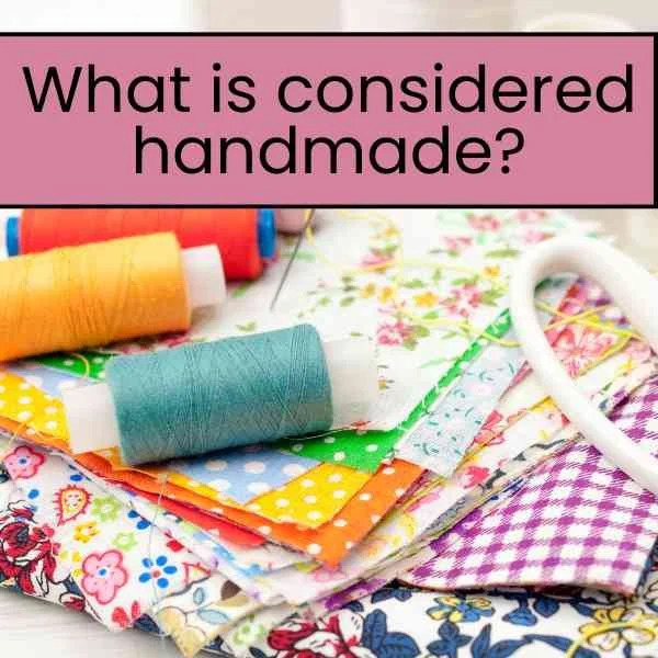 What is considered handmade text with fabric and thread