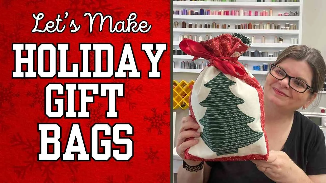 Reusable fabric gift bags tutorial