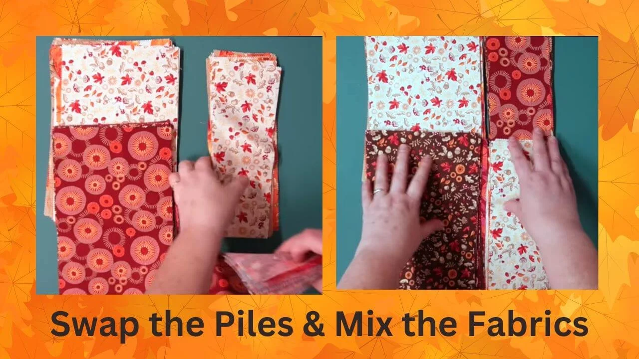 Swap the piles and mix up the blocks