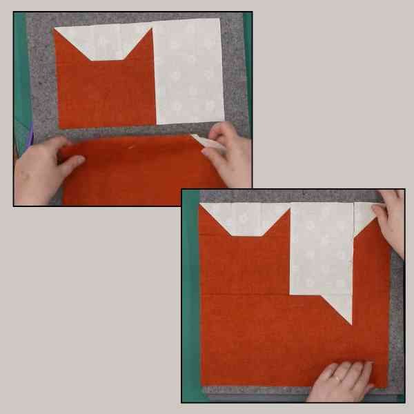 Completing the Cat Quilt Block
