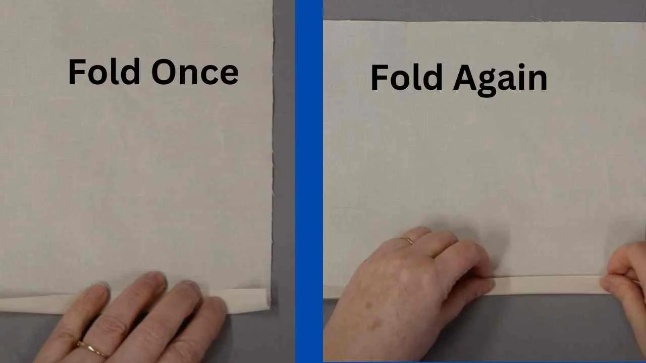 Detail of how to fold the hem