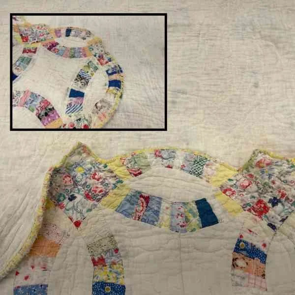Binding on Antique Quilt Double Wedding Ring