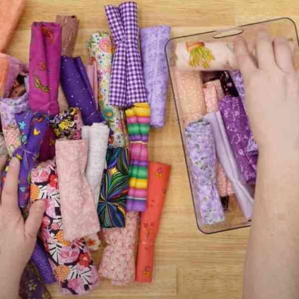 Pink and Purple Fabric Scraps