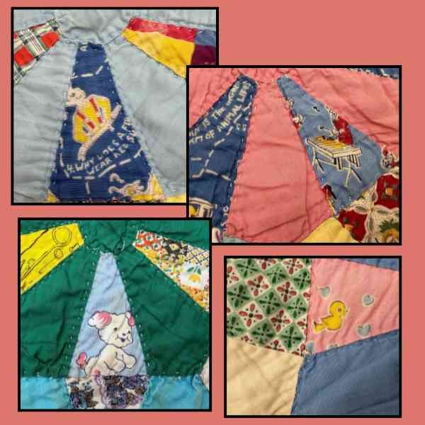 Fun motifs that are in this old quilt