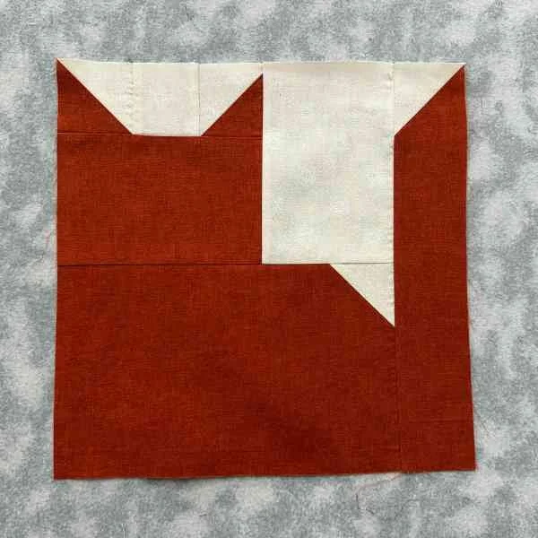 Dark Orange Cat Quilt Block