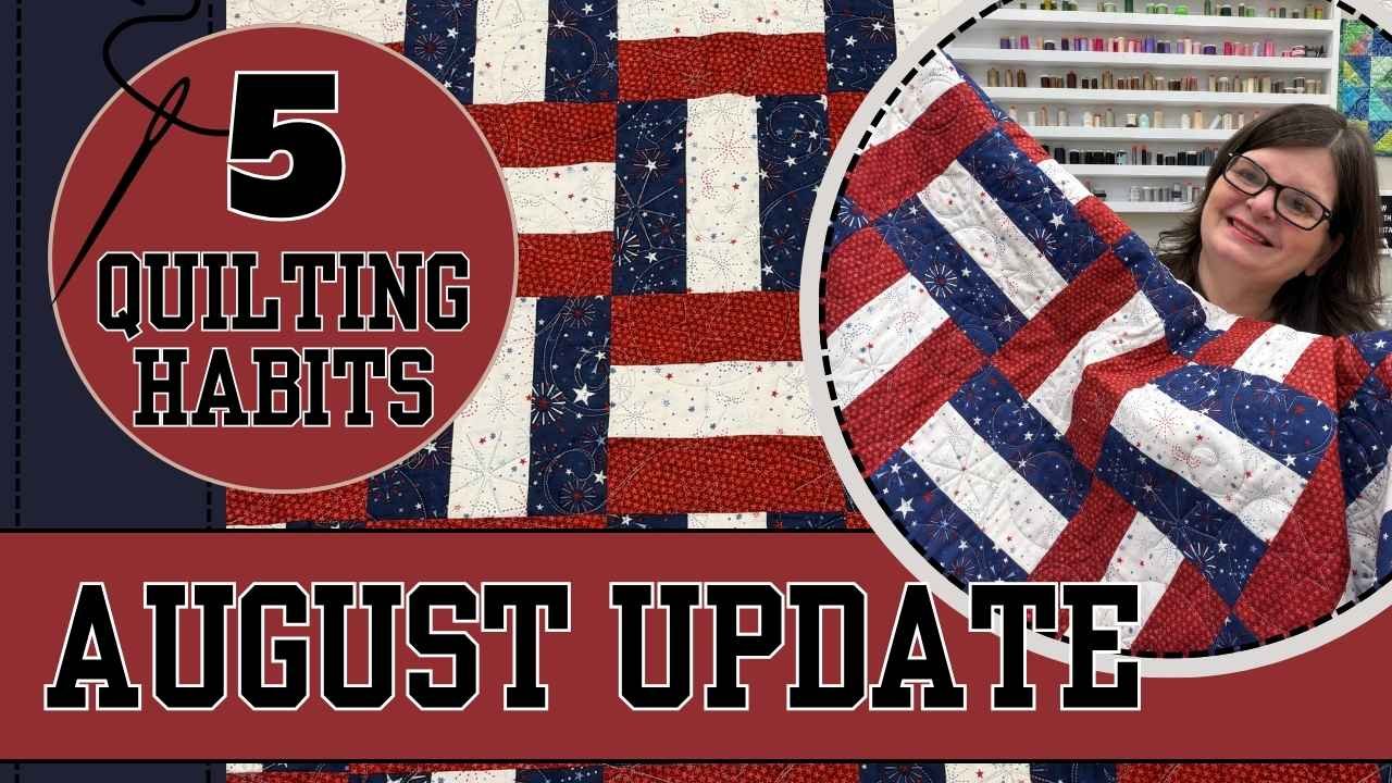Large thumbnail which is red, white and blue pulled from one of the Quilts Kris made.