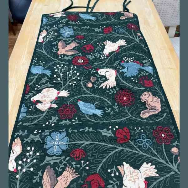 holiday pillow sham with flowers and birds