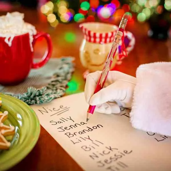 stock photo of Santa making a list