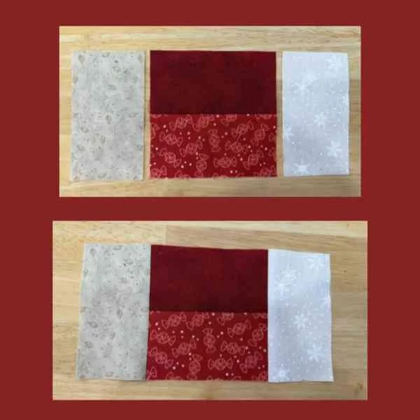 The sides sewn on to the block made in the previous step