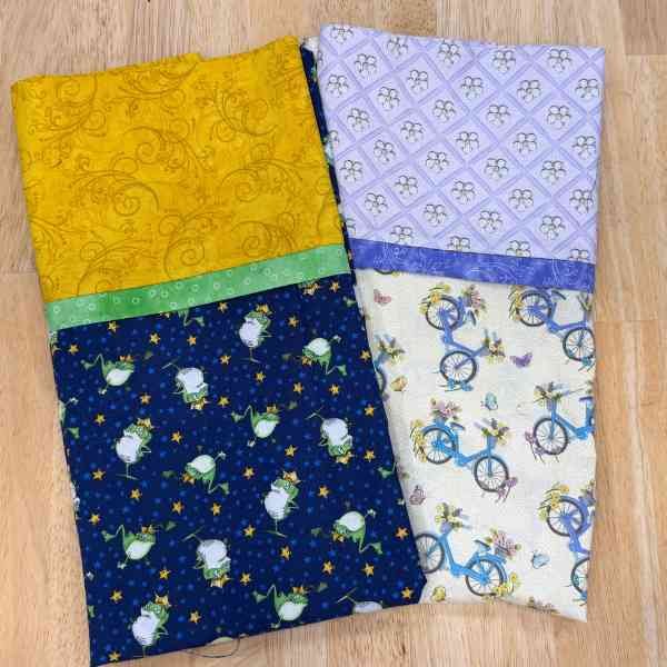 Two folded pillowcases