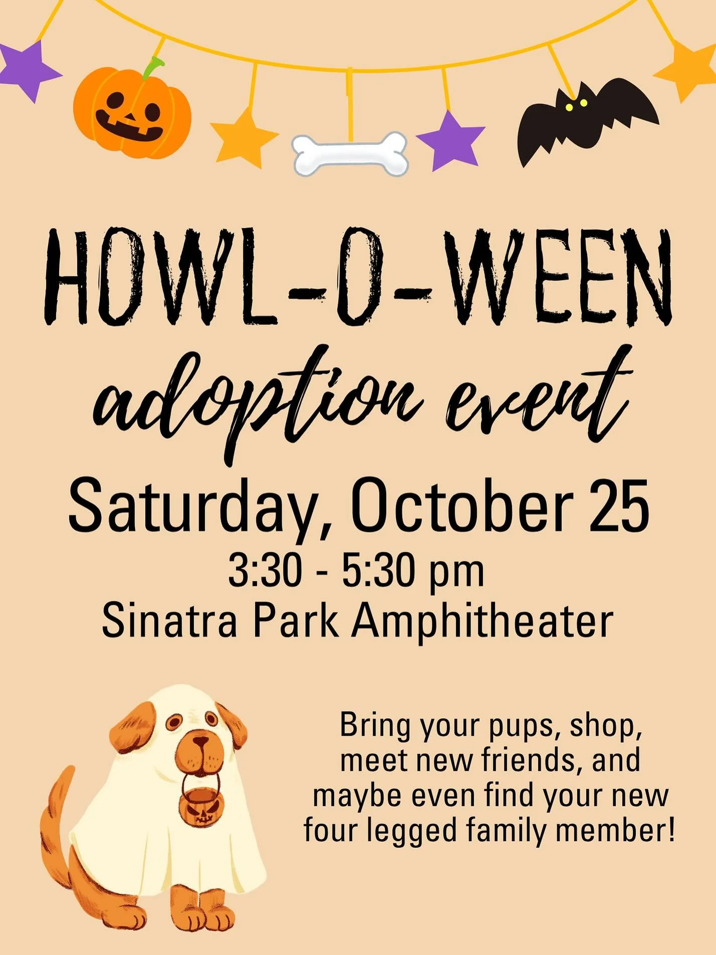 Join us this Saturday at @hobokencommunitycenter’s 4th Annual Howl-O-Ween event! 
Break out the doggie costumes for their spooky-cute costume contest & parade:
π
 Saturday, October 25th
β° 3:30-5:30pm 
π Sinatra Park Amphitheater (Sinatra