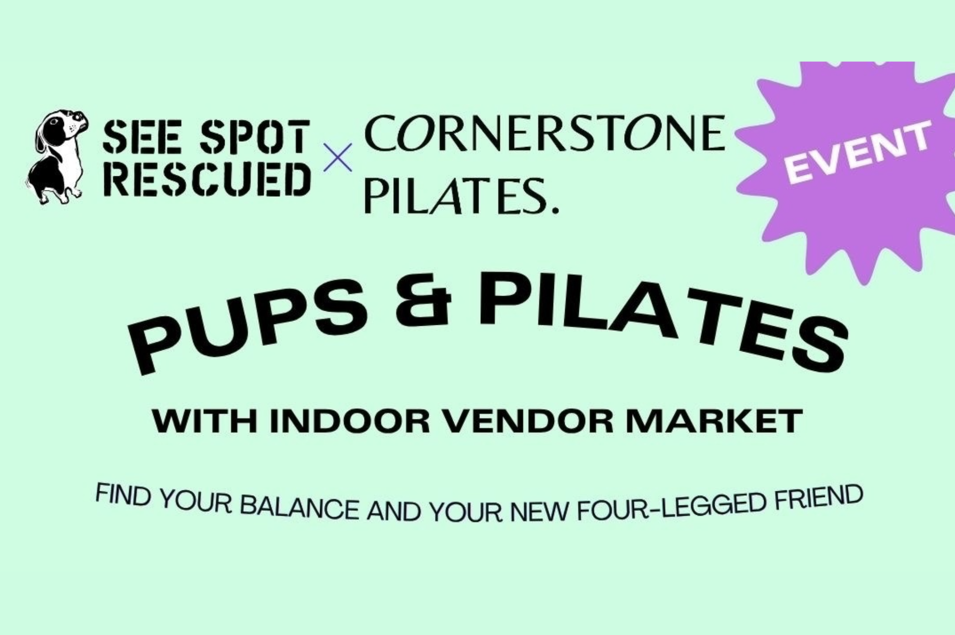 Pups and Pilates Class (with Cornerstone Pilates)