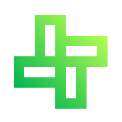 Green abstract geometric shape with rectangular and square elements