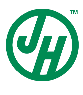 James Hardie logo displayed on the Shore Can Construction website, indicating the use of James Hardie fibre cement building products in construction projects.